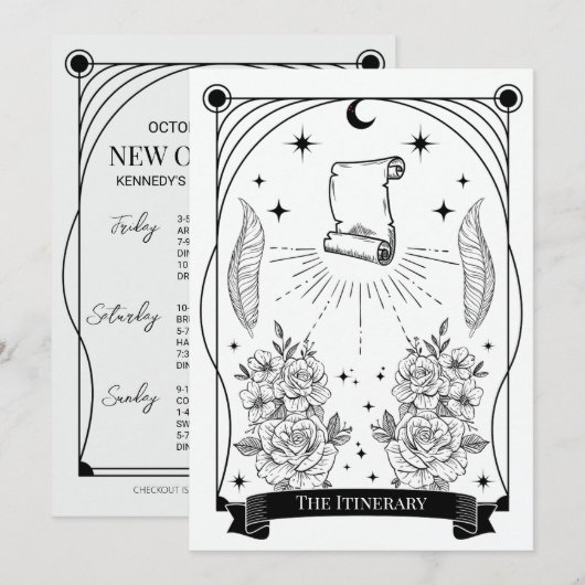 Programme de fête de Bachelorette de carte de taro (Devant / Derrière)