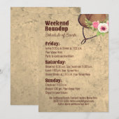 Programme de fête thématique florale rustique Cowg (Devant / Derrière)