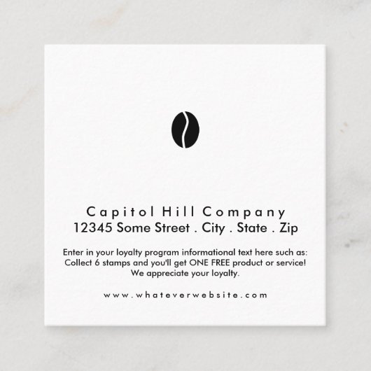 programme de fidélité café carré (Devant)