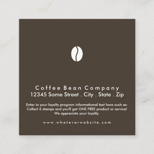 programme de fidélité café carré (Devant)