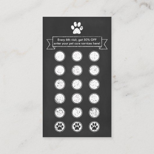 Programme de fidélité de patte d'animal familier (Dos)