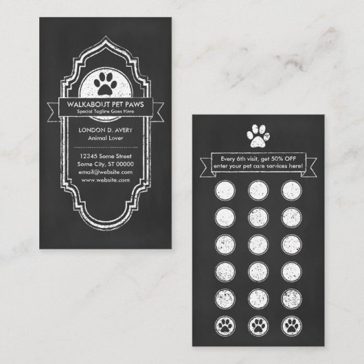 Programme de fidélité de patte d'animal familier (Devant / Derrière)