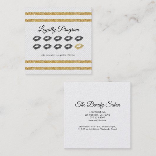 Programme de fidélité / Parties scintillant d'or d (Devant / Derrière)