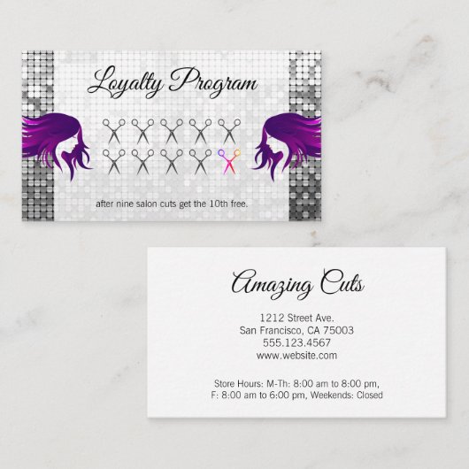 Programme de fidélité / Séquin / Ciseaux de salon (Devant / Derrière)