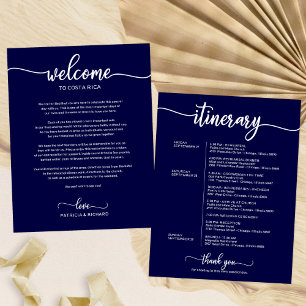 Programme de fin de semaine de mariage bleu marine