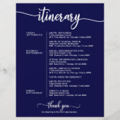 Programme de fin de semaine de mariage bleu marine (Dos)