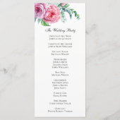 Programme de fleurs de saumons. Cérémonie mariage  (Dos)