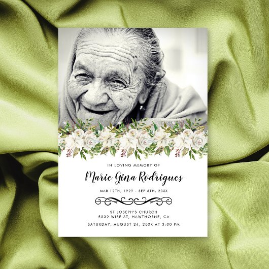 Programme de fleurs de service photo funéraire