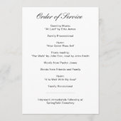 Programme de Funérailles avec Photo de Style Moder (Dos)