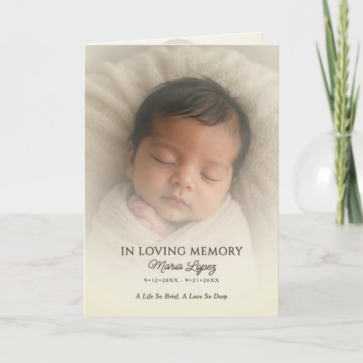 Programme de funérailles/Mémorial plié pour bébé a (Devant)