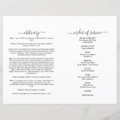 Programme de funérailles minimal avec photo (Dos)