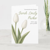Programme de funérailles minimaliste Tulipes blanc (Devant)