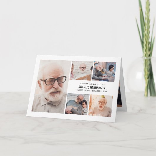 Programme de funérailles moderne 7 photos avec bio (Devant)