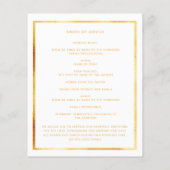 Programme de funérailles photo fleurs rose en or b (Dos)