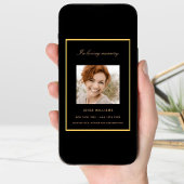 Programme de funérailles photo or noir