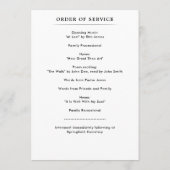 Programme de funérailles photo simple moderne 2 pa (Dos)