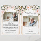 Programme de funérailles Roses floues | Ordre de s (Devant)