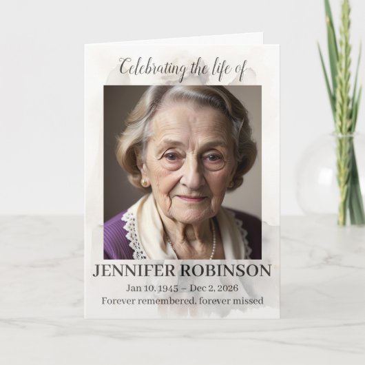 Programme de Funérailles Service Mémorial de l'Ang (Devant)