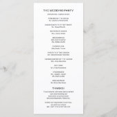 Programme de la Cérémonie de Mariage (Dos)