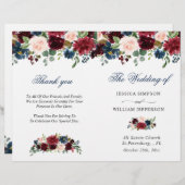 Programme de la cérémonie de Mariage Blue Blush de (Devant / Derrière)