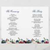 Programme de la cérémonie de Mariage Blue Blush de (Dos)