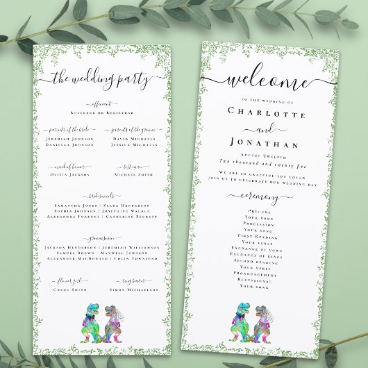 Programme de la cérémonie de mariage de la mariée