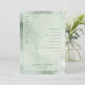 Programme de la cérémonie Serene Mint Watercolor (Debout devant)