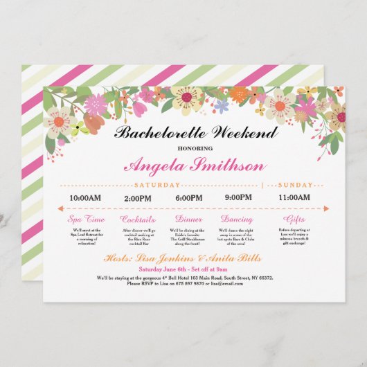 Programme de la fête de mariage Itinéraire de l'en (Devant / Derrière)