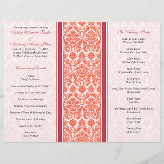 Programme de la pastèque et du corail Mariage dama (Dos)