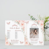 Programme de la Quinceanera florale Blush Ordre de (Debout devant)