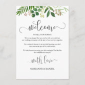 Programme de la réception de mariage avec une touc (Dos)