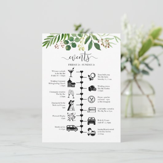 Programme de la réception de mariage avec une touc (Debout devant)