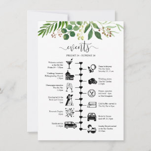 Programme de la réception de mariage avec une touc