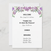 Programme de la Table de retraite Florale pourpre (Dos)