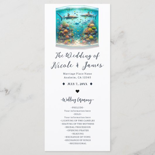 Programme de l'aquarium à l'aquarelle Poissons et (Devant)