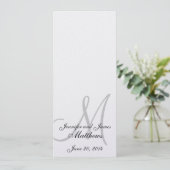 Programme de l'église mariage Monogramme Argent mé (Debout devant)