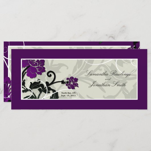 Programme de l'église mariage - Tourbillon floral (Devant / Derrière)