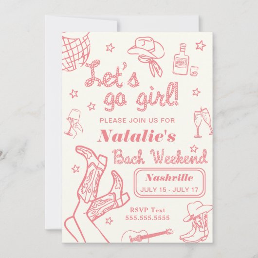 Programme de l'enterrement de vie de jeune fille à (Devant)