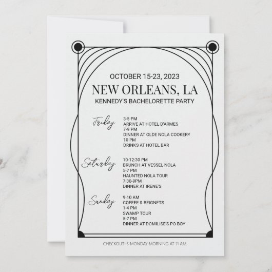 Programme de l'enterrement de vie de jeune fille c (Dos)