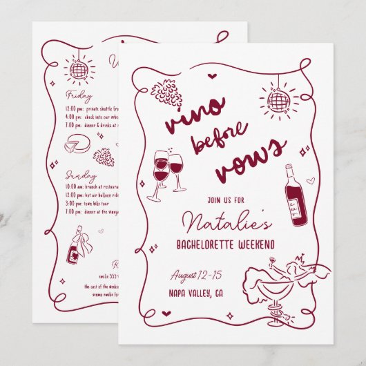 Programme de l'enterrement de vie de jeune fille V (Devant / Derrière)