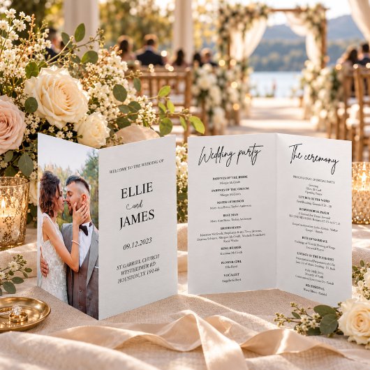 Programme de livret de mariage photo moderne