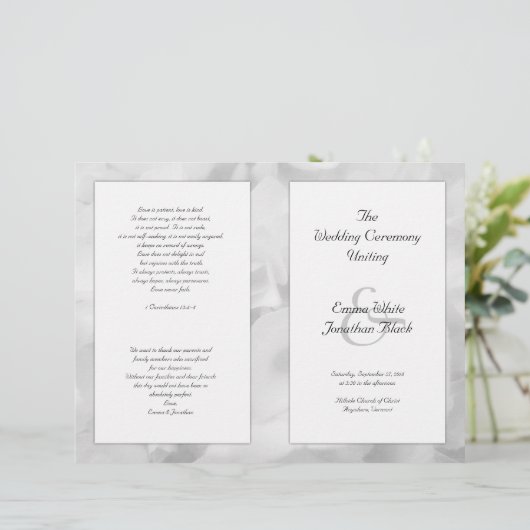 Programme de longue cérémonie florale noire et bla (Debout devant)