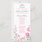 Programme de l'ordre des événements Blush Pink Qui (Dos)