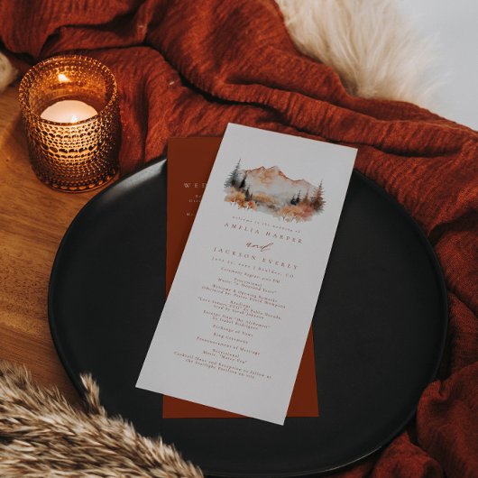 Programme de l'Ordre des événements du Mariage de 