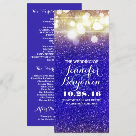 programme de lumières à cordes bleu et or (Devant / Derrière)