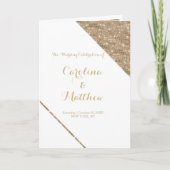 Programme de luxe classe or blanc paillettes glamo (Devant)