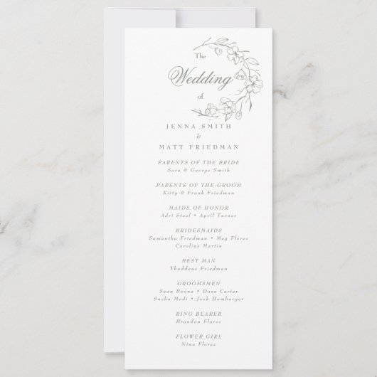 Programme de mariage (Devant)