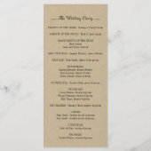 Programme de mariage (Dos)