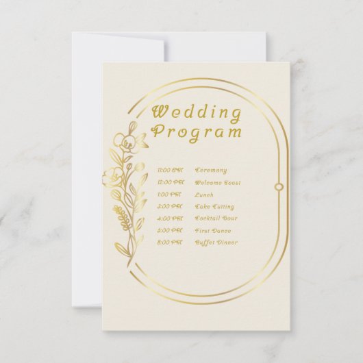 Programme de mariage (Devant)