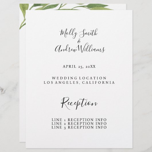 programme de mariage (Devant / Derrière)